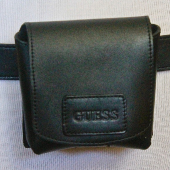 GUESS BELT POUCH BLACK GENUINE LEATHER SMALL - Picture 5 of 10